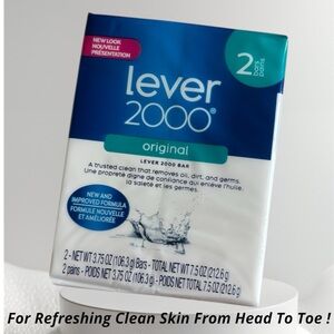 Lever 2000 Original Bar Soap 2 Pack NEW Blue White Package